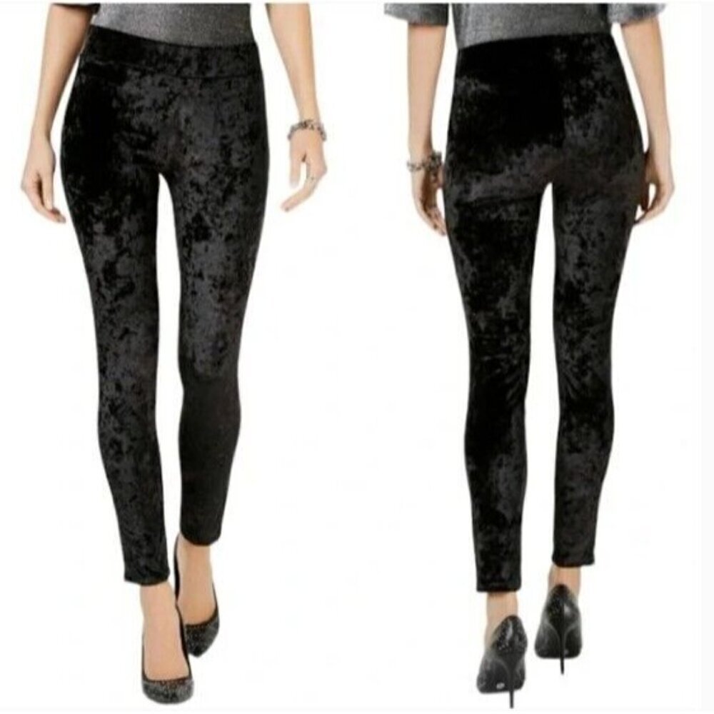 Michael Kors Pants Womens XL Black Crushed Velvet Leggings Witchy Whimsigoth